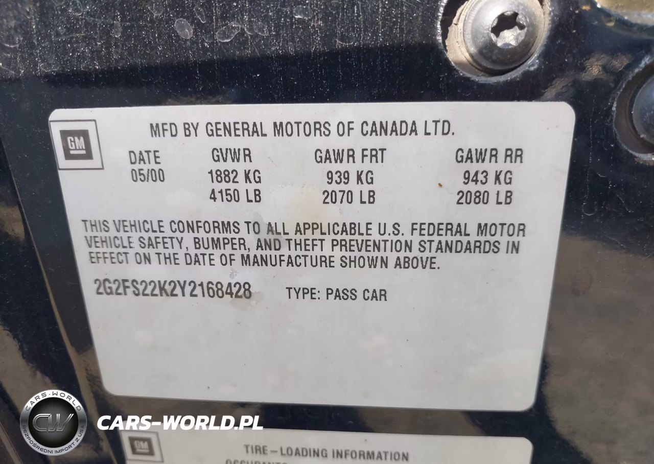 2000 Pontiac Firebird VIN:2G2FS22K2Y2168428 - 9
