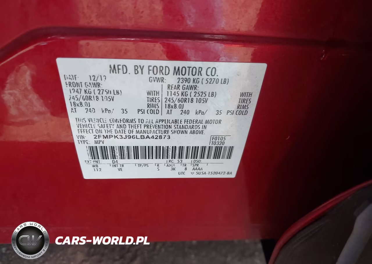 2020 Ford Edge Sel VIN:2FMPK3J96LBA42873 - 9