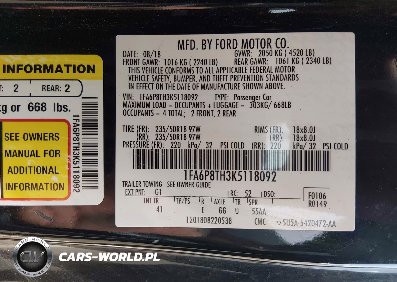 2019 Ford Mustang Ecoboost Premium VIN:1FA6P8TH3K5118092 - 9