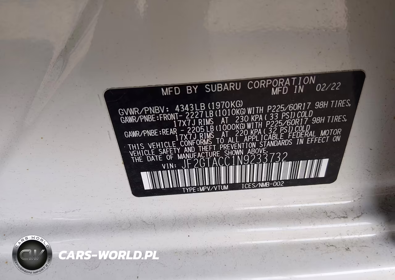 2022 Subaru Crosstrek Premium VIN:JF2GTACC1N9233732 - 9