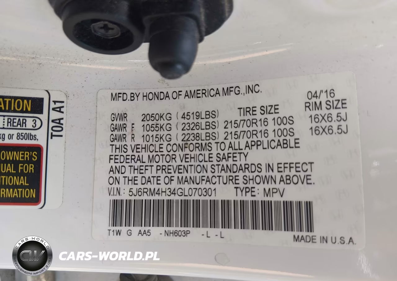 2016 Honda Cr-V Lx VIN:5J6RM4H34GL070301 - 9