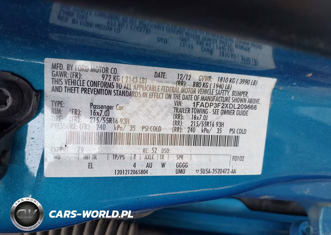 2013 Ford Focus Se VIN:1FADP3F2XDL209666 - 9