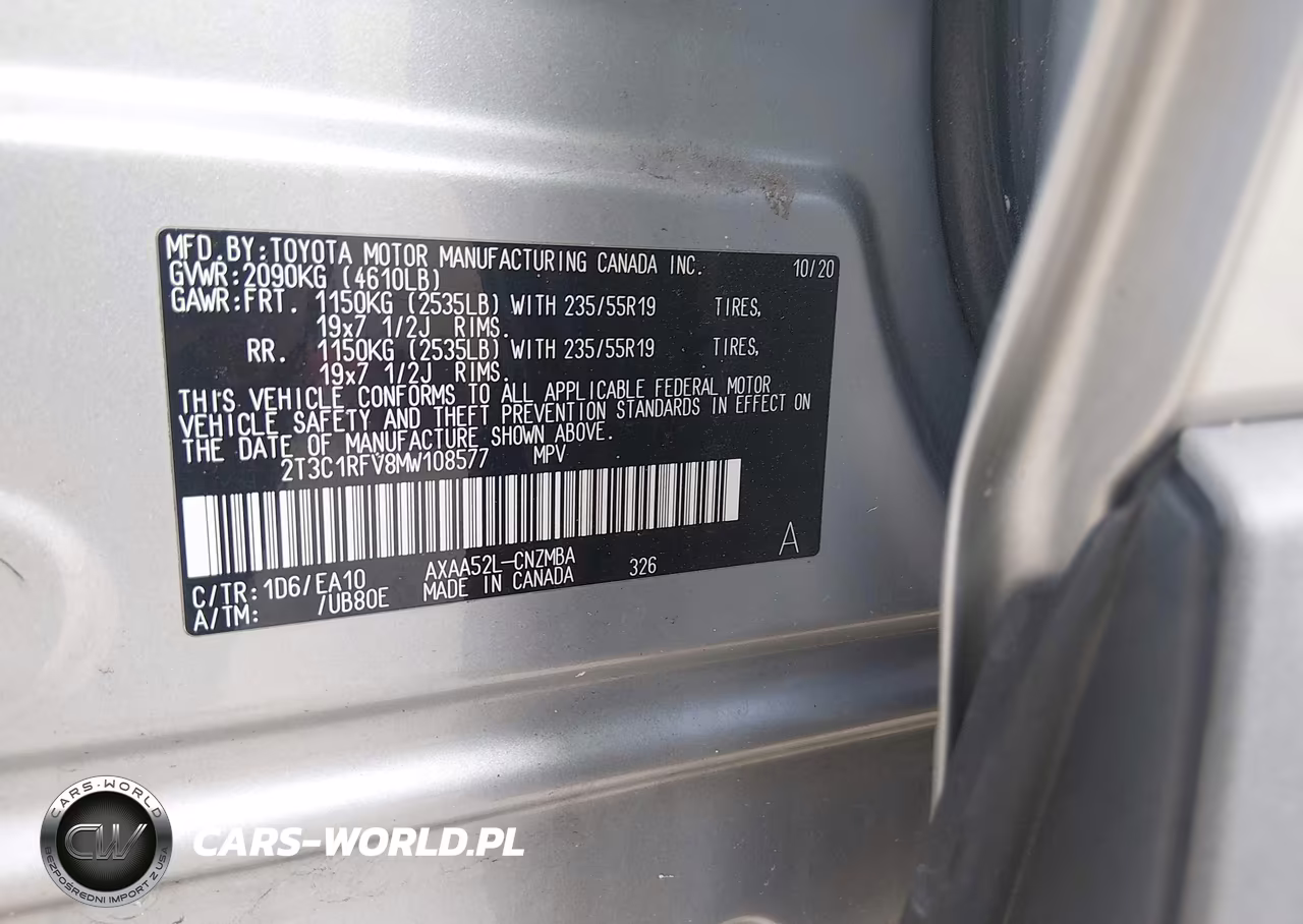 2021 Toyota Rav4 Xle Premium VIN:2T3C1RFV8MW108577 - 9