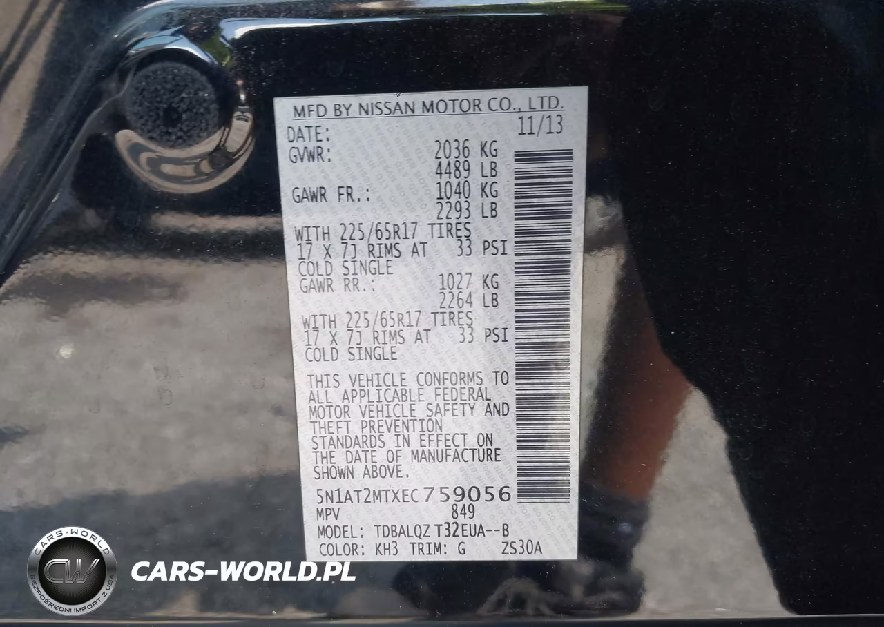 2014 Nissan Rogue Sv VIN:5N1AT2MTXEC759056 - 9