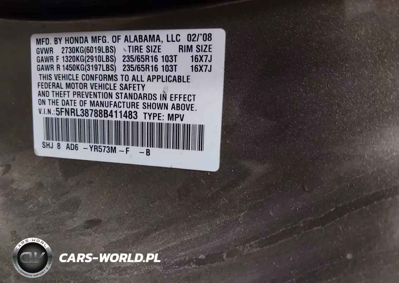 2008 Honda Odyssey Ex-L VIN:5FNRL38788B411483 - 9