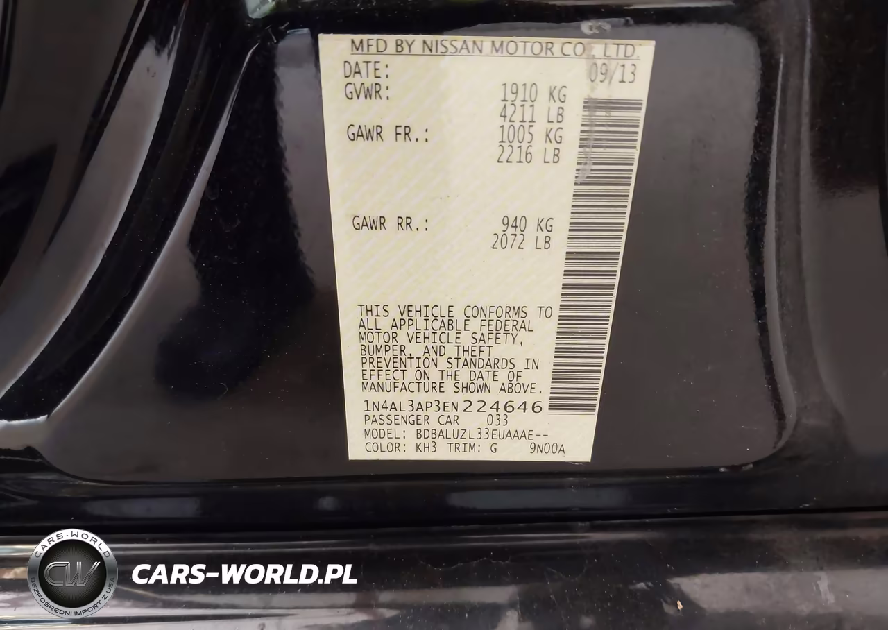 2014 Nissan Altima 2.5 Sv VIN:1N4AL3AP3EN224646 - 9