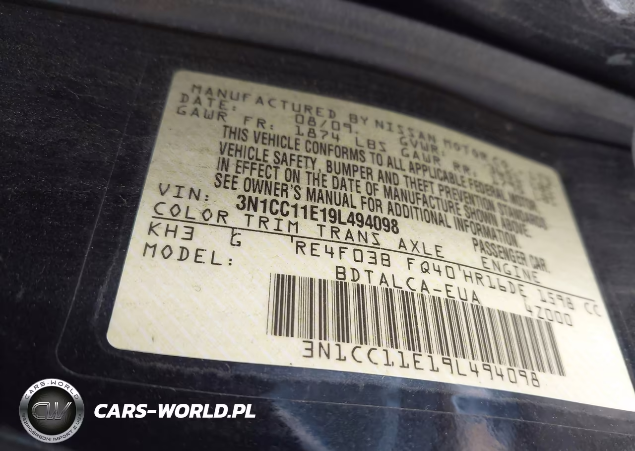 2009 Nissan Versa 1.6 VIN:3N1CC11E19L494098 - 9