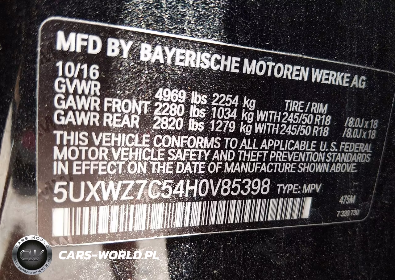 2017 BMW X3 Sdrive28I VIN:5UXWZ7C54H0V85398 - 9
