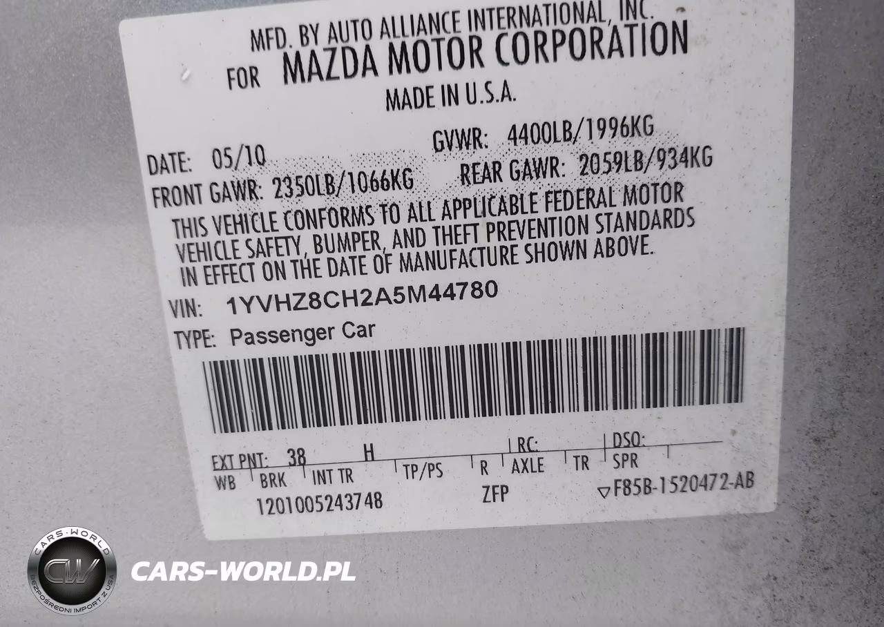 2010 Mazda Mazda6 I Touring VIN:1YVHZ8CH2A5M44780 - 9