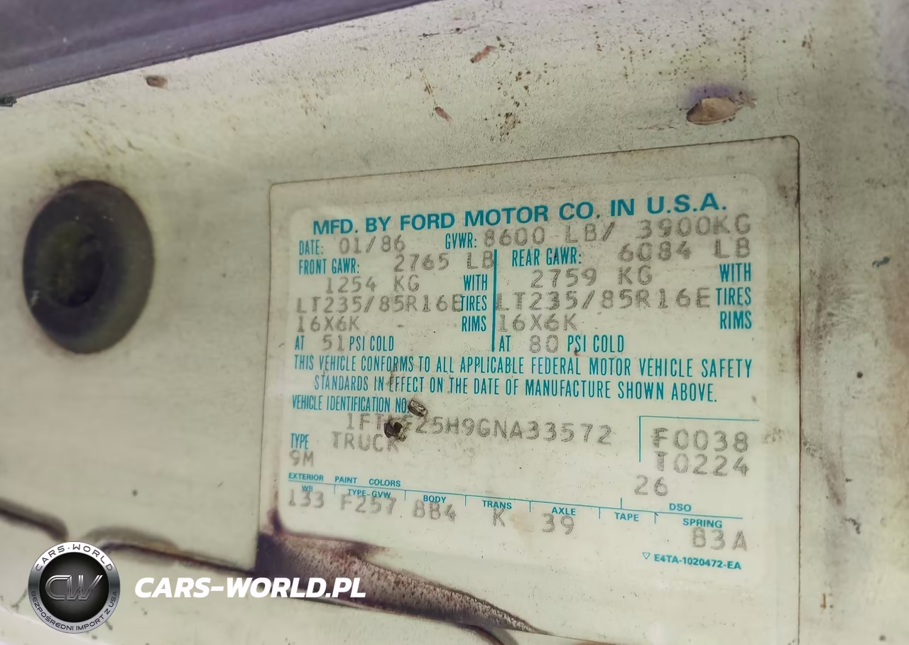 1986 Ford F250 VIN:1FTHF25H9GNA33572 - 9