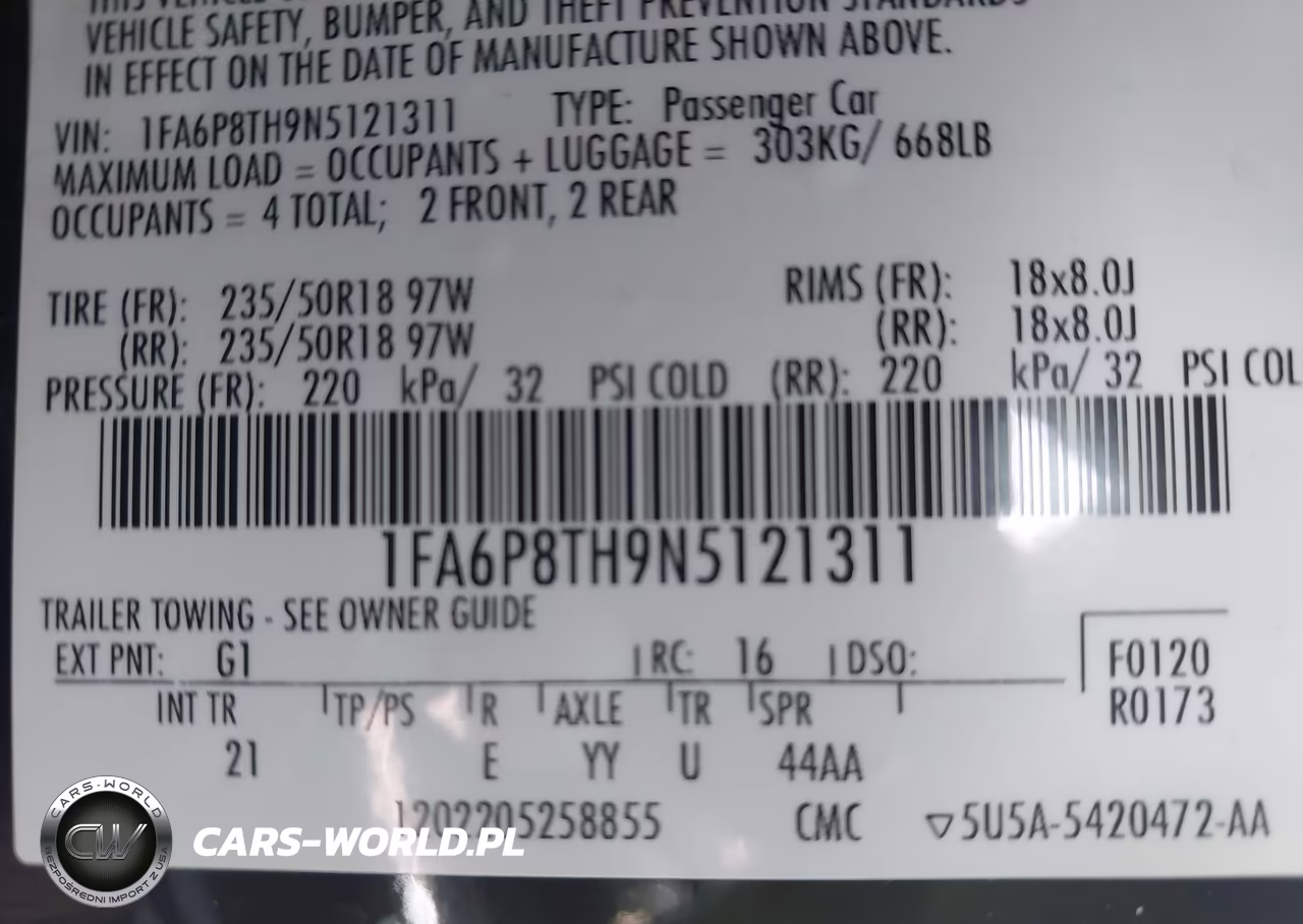 2022 Ford Mustang Ecoboost Fastback VIN:1FA6P8TH9N5121311 - 9