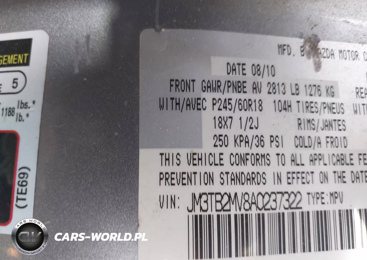 2010 Mazda Cx-9 Touring VIN:JM3TB2MV8A0237322 - 9