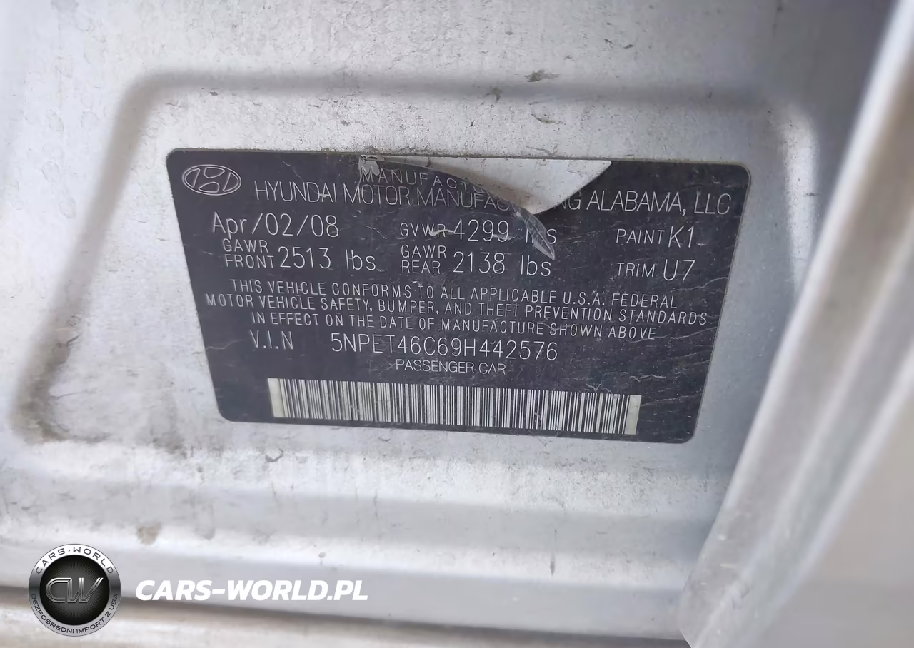 2009 Hyundai Sonata Gls VIN:5NPET46C69H442576 - 9