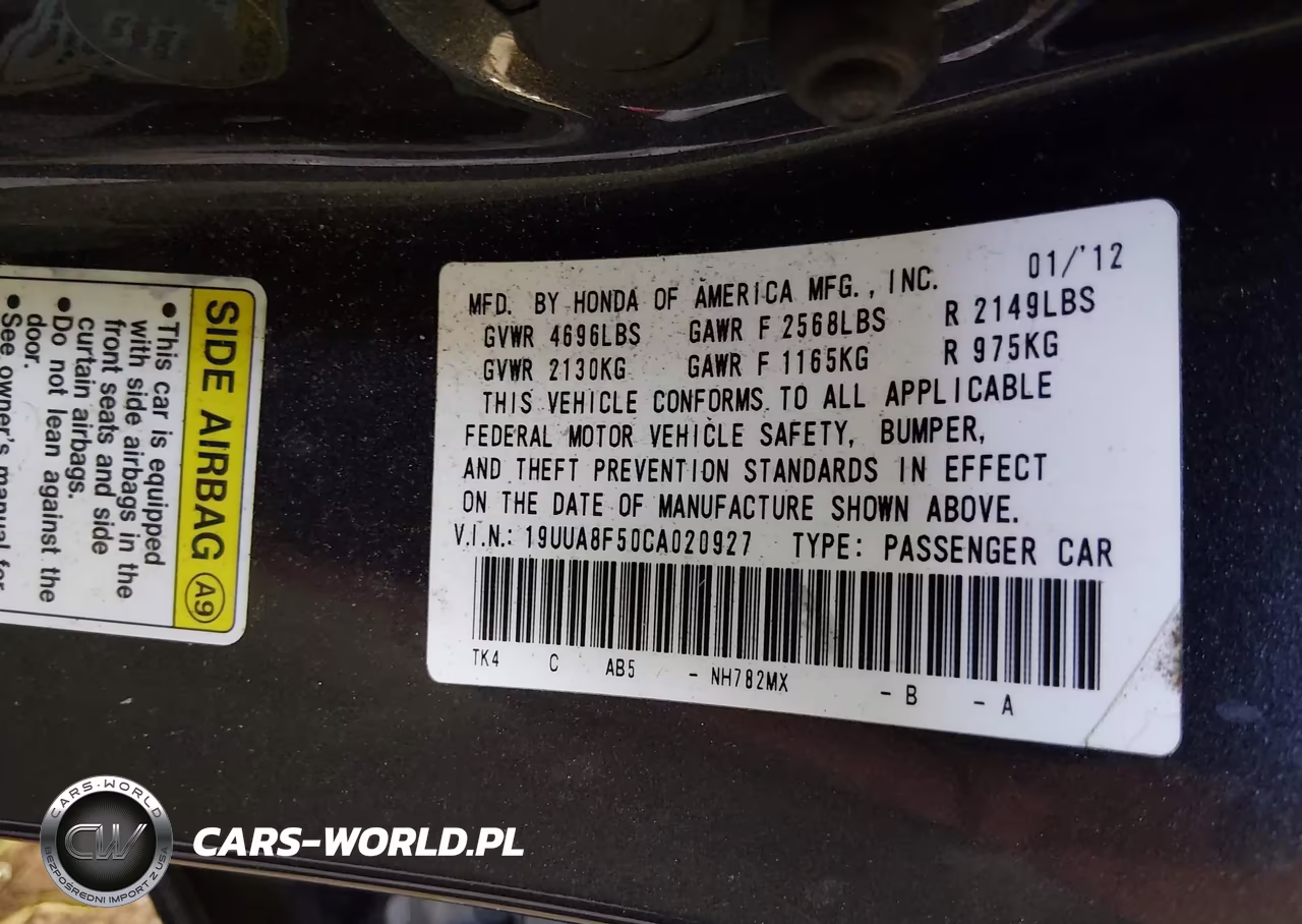 2012 Acura Tl 3.5 VIN:19UUA8F50CA020927 - 9