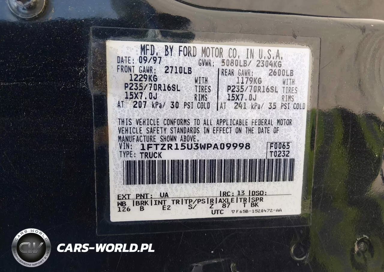1998 Ford Ranger Splash-Xl-Xlt VIN:1FTZR15U3WPA09998 - 9