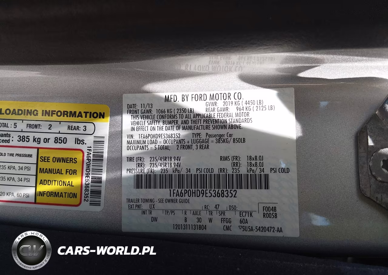2014 Ford Fusion Se VIN:1FA6P0HD9E5368352 - 9
