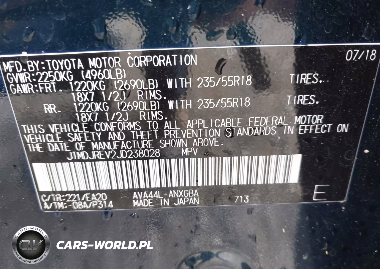 2018 Toyota Rav4 Hybrid Limited VIN:JTMDJREV2JD238028 - 9
