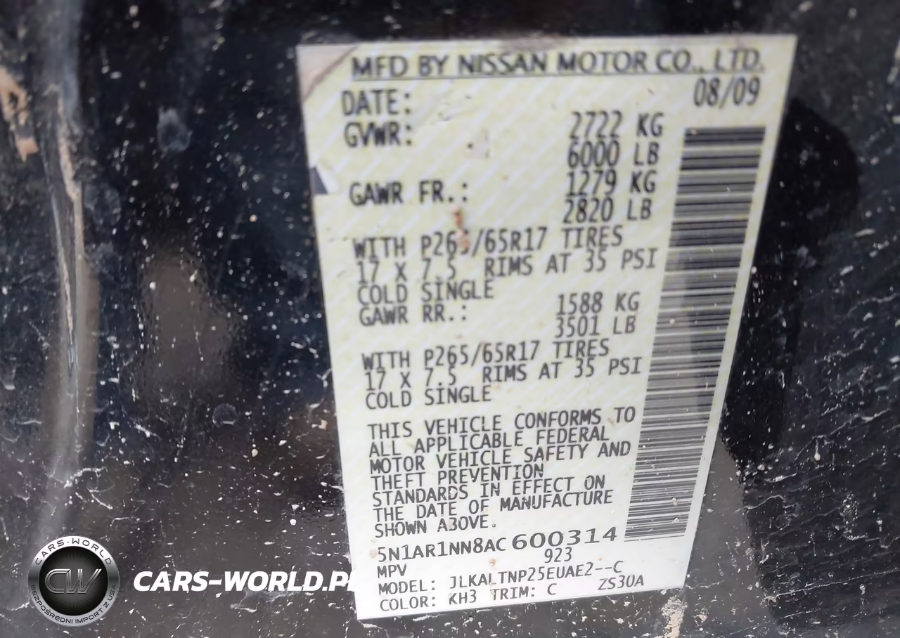 2010 Nissan Pathfinder Se VIN:5N1AR1NN8AC600314 - 9