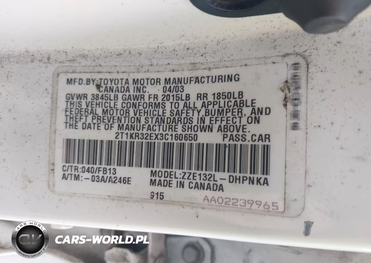 2003 Toyota Matrix Xr VIN:2T1KR32EX3C160650 - 9