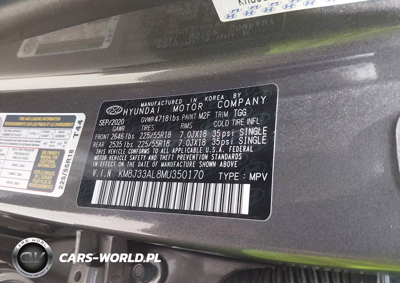 2021 Hyundai Tucson Sel VIN:KM8J33AL8MU350170 - 9