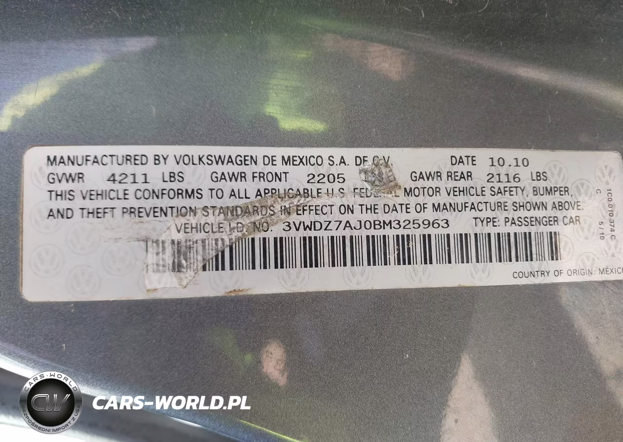 2011 Volkswagen Jetta 2.5L Se VIN:3VWDZ7AJ0BM325963 - 9