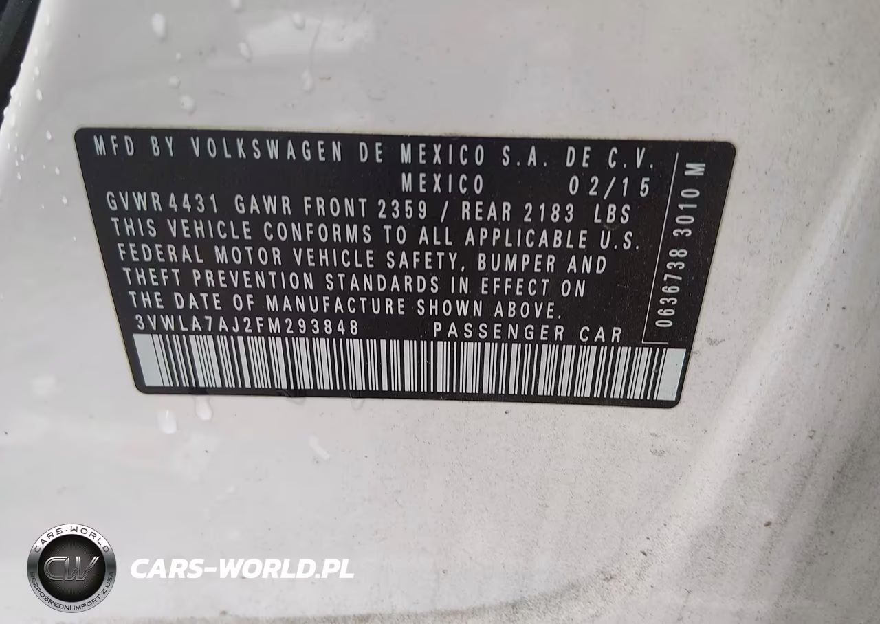 2015 Volkswagen Jetta 2.0L Tdi S VIN:3VWLA7AJ2FM293848 - 9