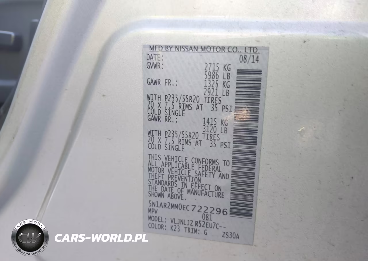 2014 Nissan Pathfinder Platinum VIN:5N1AR2MM0EC722296 - 9