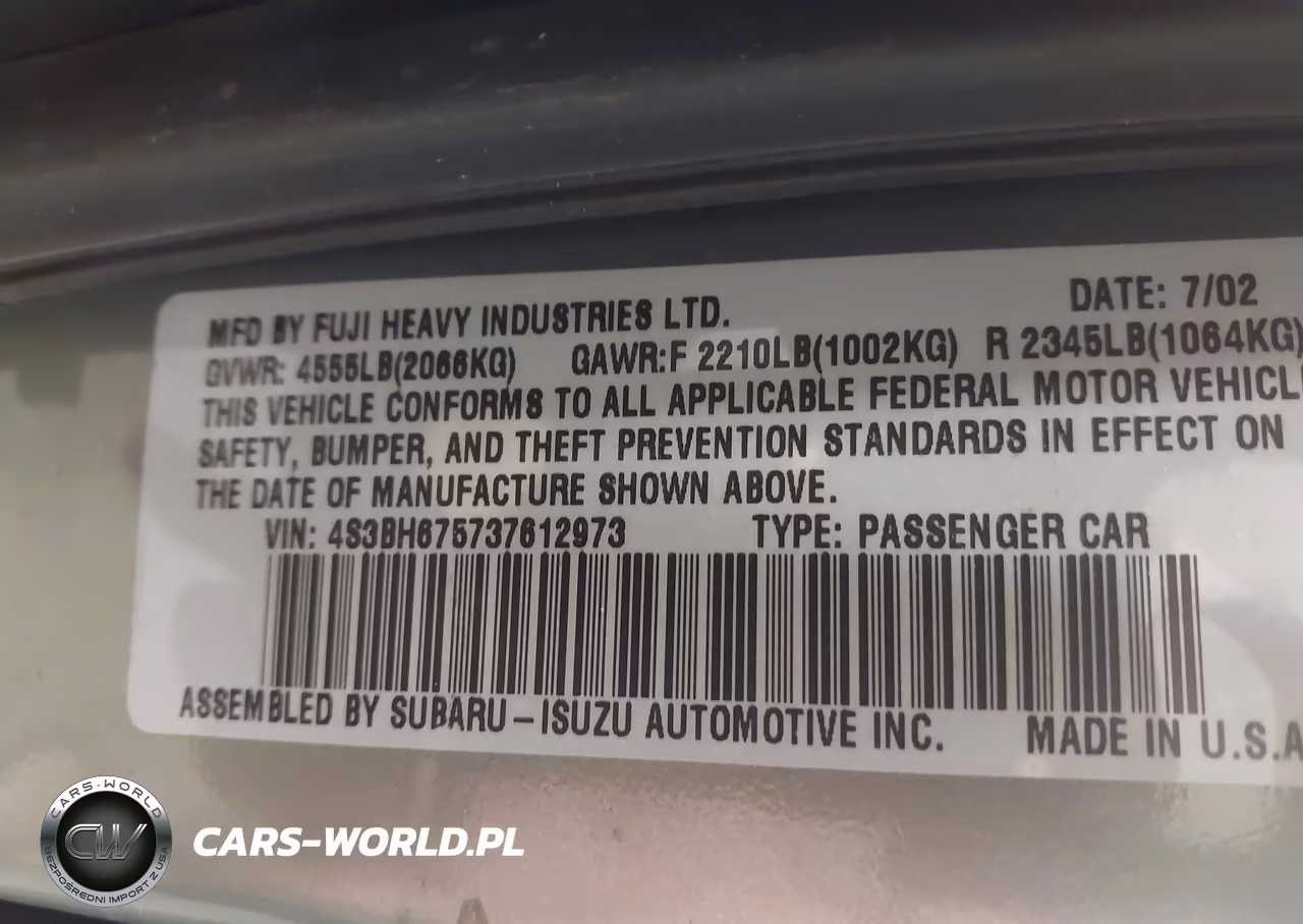 2003 Subaru Outback VIN:4S3BH675737612973 - 9