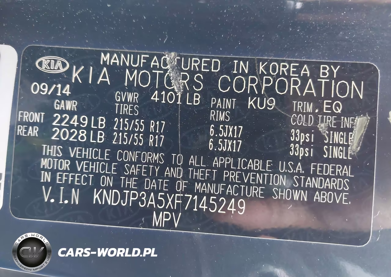 2015 Kia Soul + VIN:KNDJP3A5XF7145249 - 9