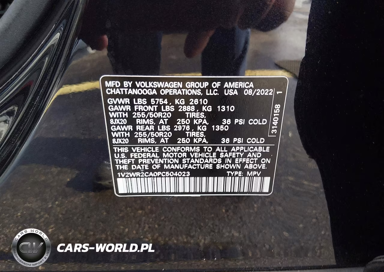 2023 Volkswagen Atlas 3.6L V6 Se W-Technology VIN:1V2WR2CA0PC504023 - 9