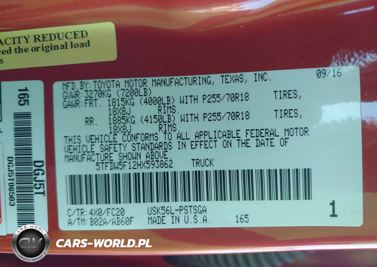 2017 Toyota Tundra Sr5 5.7L V8 VIN:5TFDW5F12HX593862 - 9