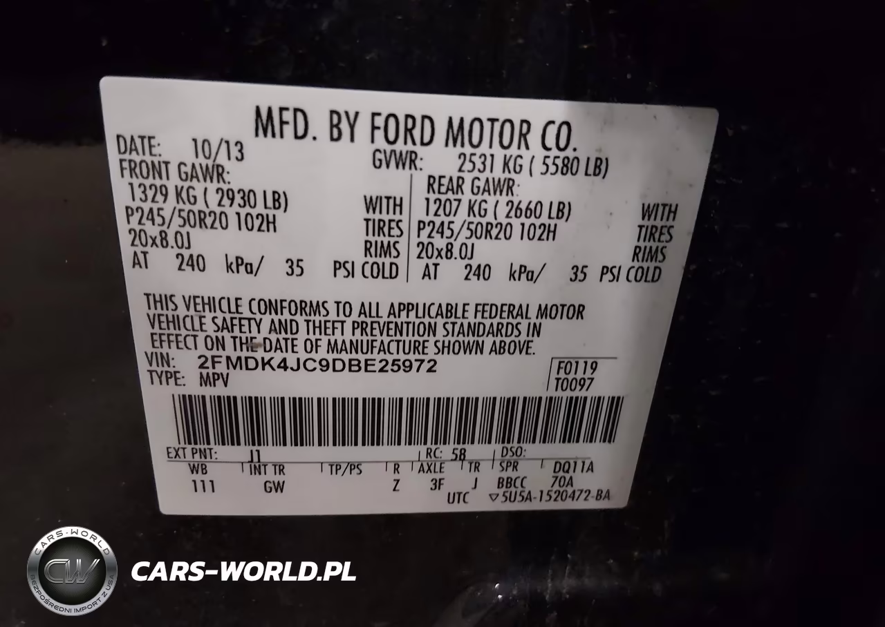 2013 Ford Edge Sel VIN:2FMDK4JC9DBE25972 - 9