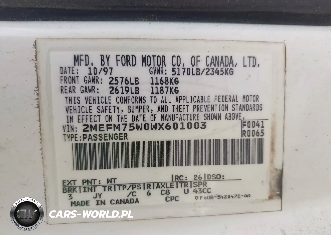 1998 Mercury Grand Marquis VIN:2MEFM75W0WX601003 - 9