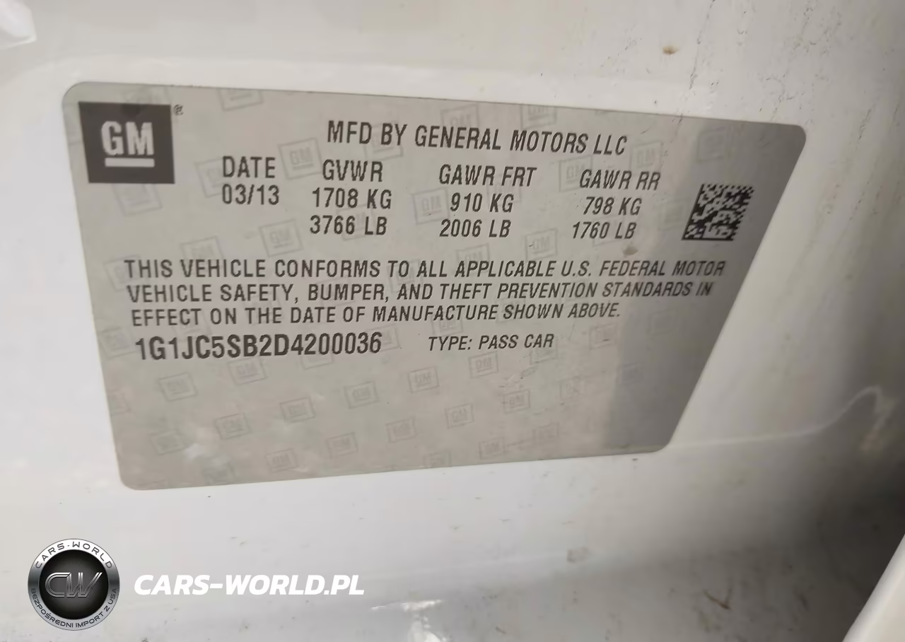 2013 Chevrolet Sonic Lt Auto VIN:1G1JC5SB2D4200036 - 9