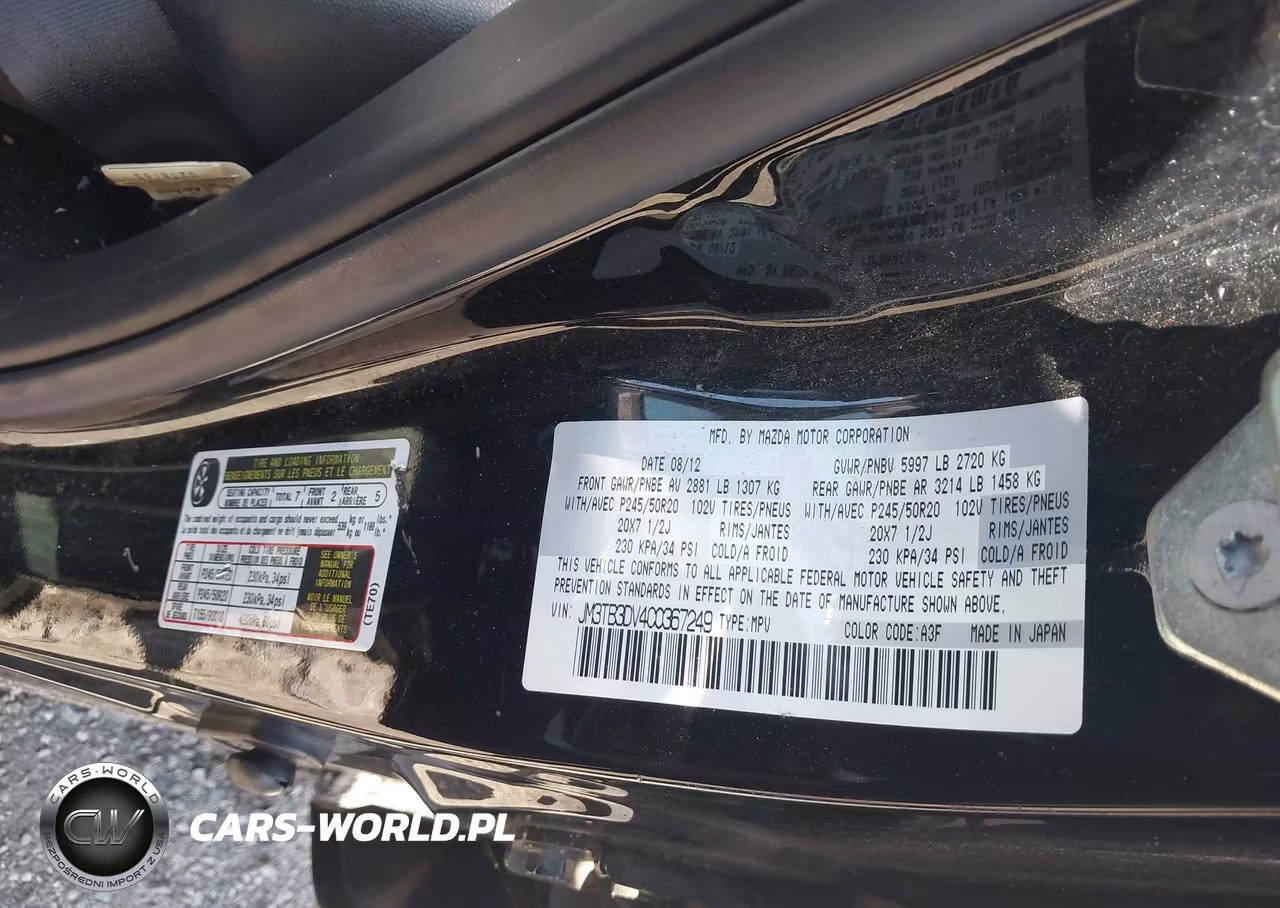 2012 Mazda Cx-9 Grand Touring VIN:JM3TB3DV4C0367249 - 9