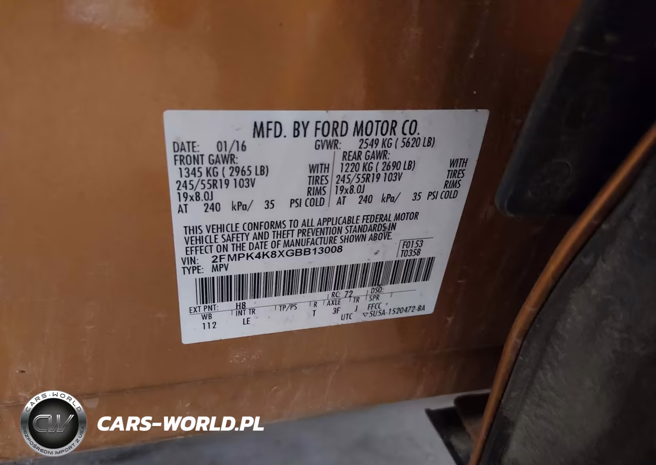 2016 Ford Edge Titanium VIN:2FMPK4K8XGBB13008 - 9