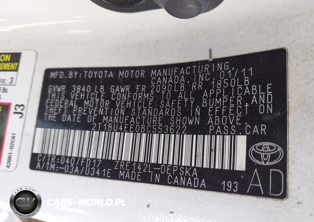 2011 Toyota Corolla S VIN:2T1BU4EE0BC553622 - 9