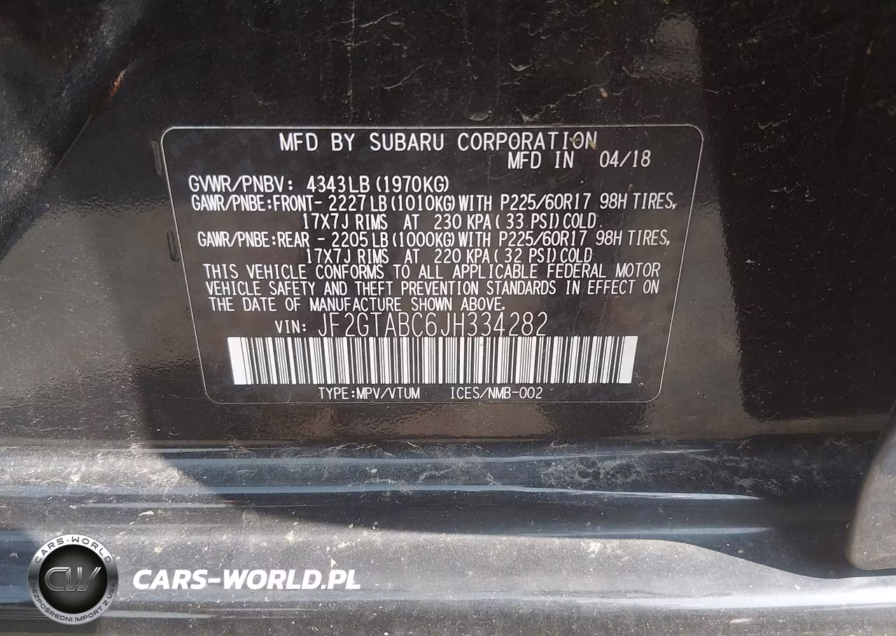 2018 Subaru Crosstrek 2.0I Premium VIN:JF2GTABC6JH334282 - 9