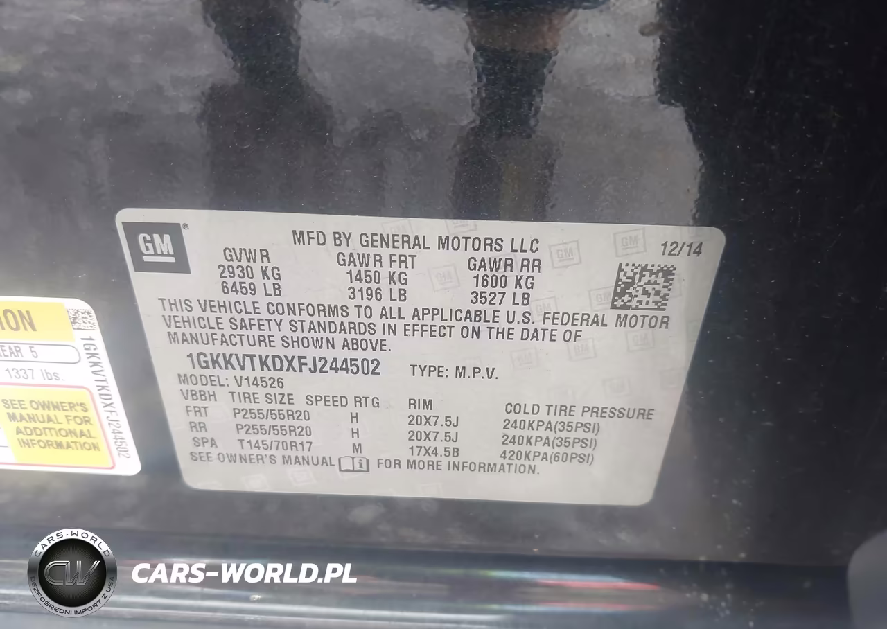 2015 GMC Acadia Denali VIN:1GKKVTKDXFJ244502 - 9