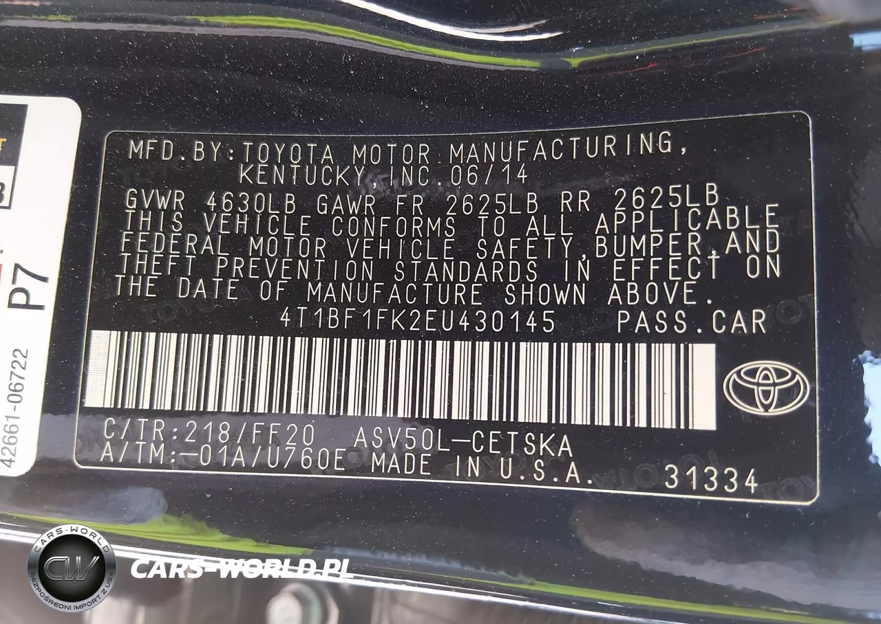 2014 Toyota Camry Se VIN:4T1BF1FK2EU430145 - 9