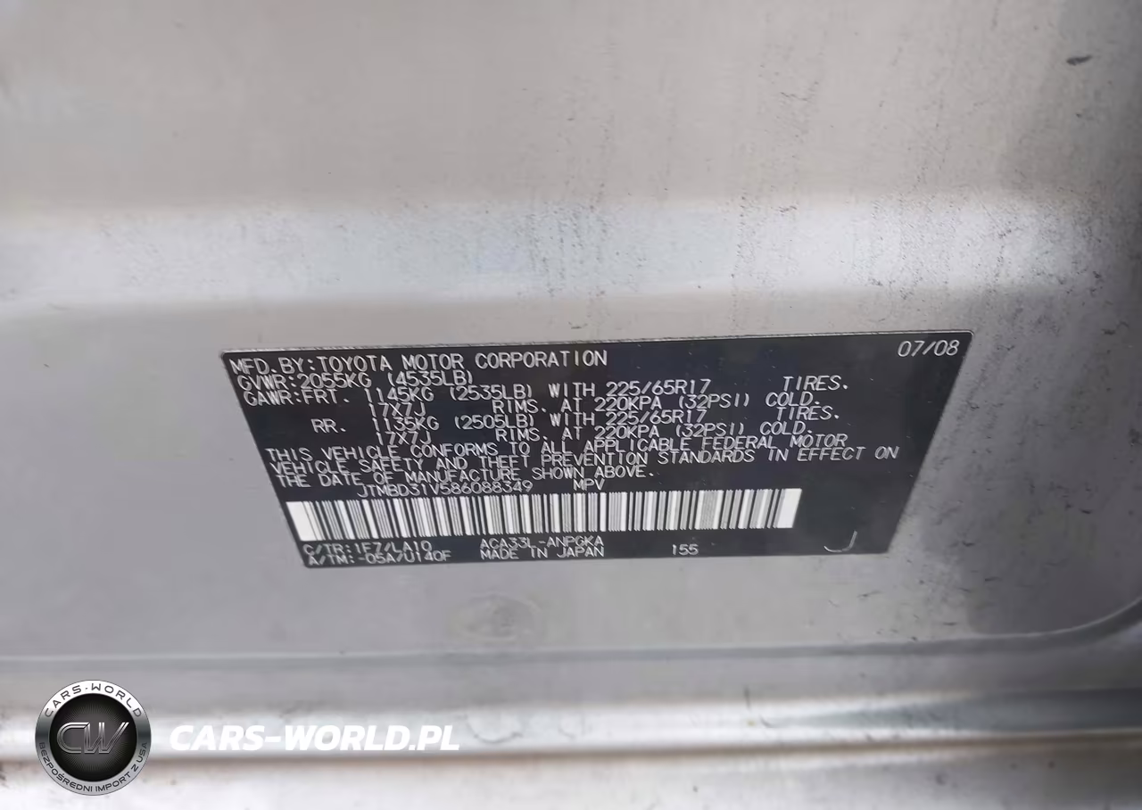 2008 Toyota Rav4 Limited VIN:JTMBD31V586088349 - 9