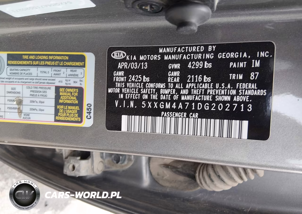 2013 Kia Optima Lx VIN:5XXGM4A71DG202713 - 9