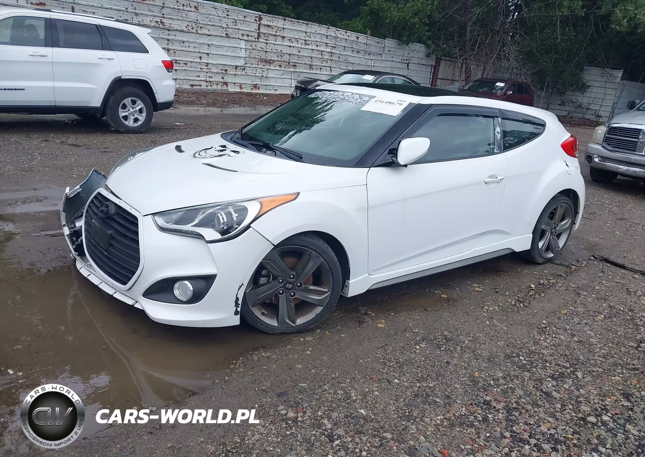 2014 Hyundai Veloster Turbo W-Blue VIN:KMHTC6AEXEU207217 - 2