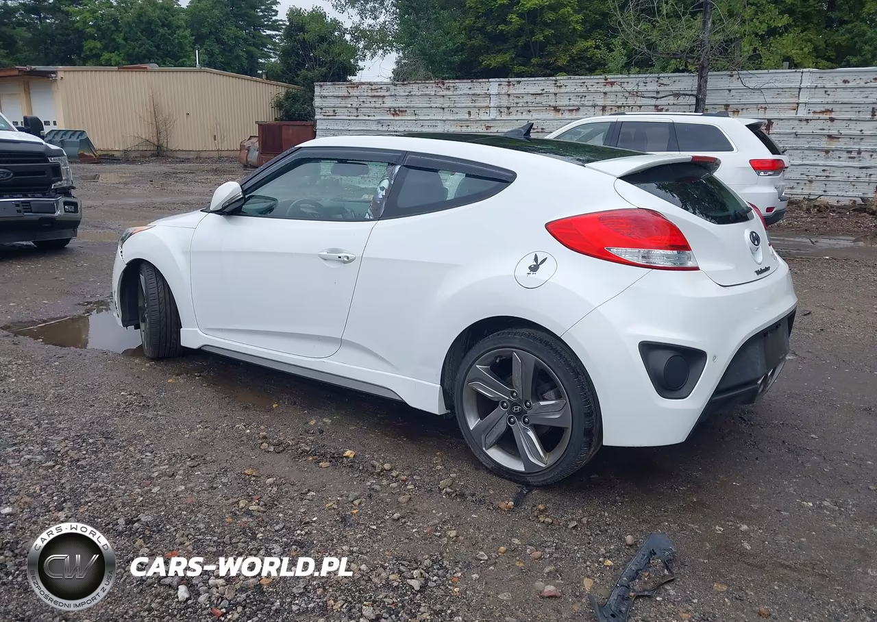 2014 Hyundai Veloster Turbo W-Blue VIN:KMHTC6AEXEU207217 - 3