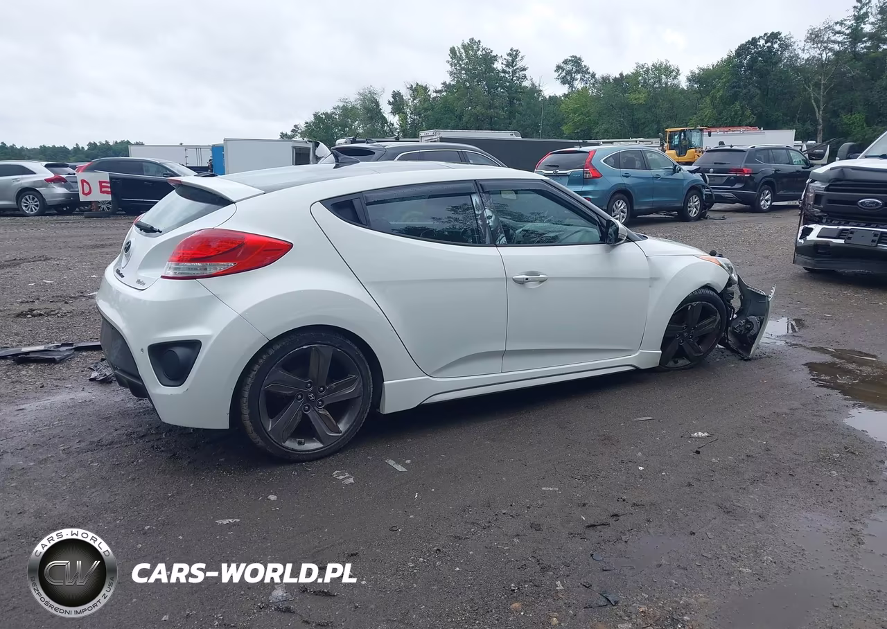 2014 Hyundai Veloster Turbo W-Blue VIN:KMHTC6AEXEU207217 - 4