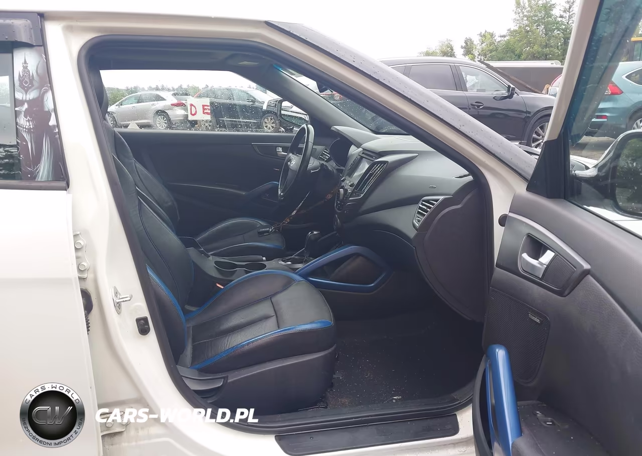 2014 Hyundai Veloster Turbo W-Blue VIN:KMHTC6AEXEU207217 - 5