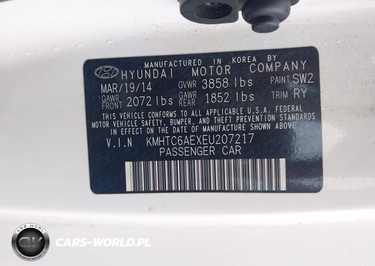 2014 Hyundai Veloster Turbo W-Blue VIN:KMHTC6AEXEU207217 - 9