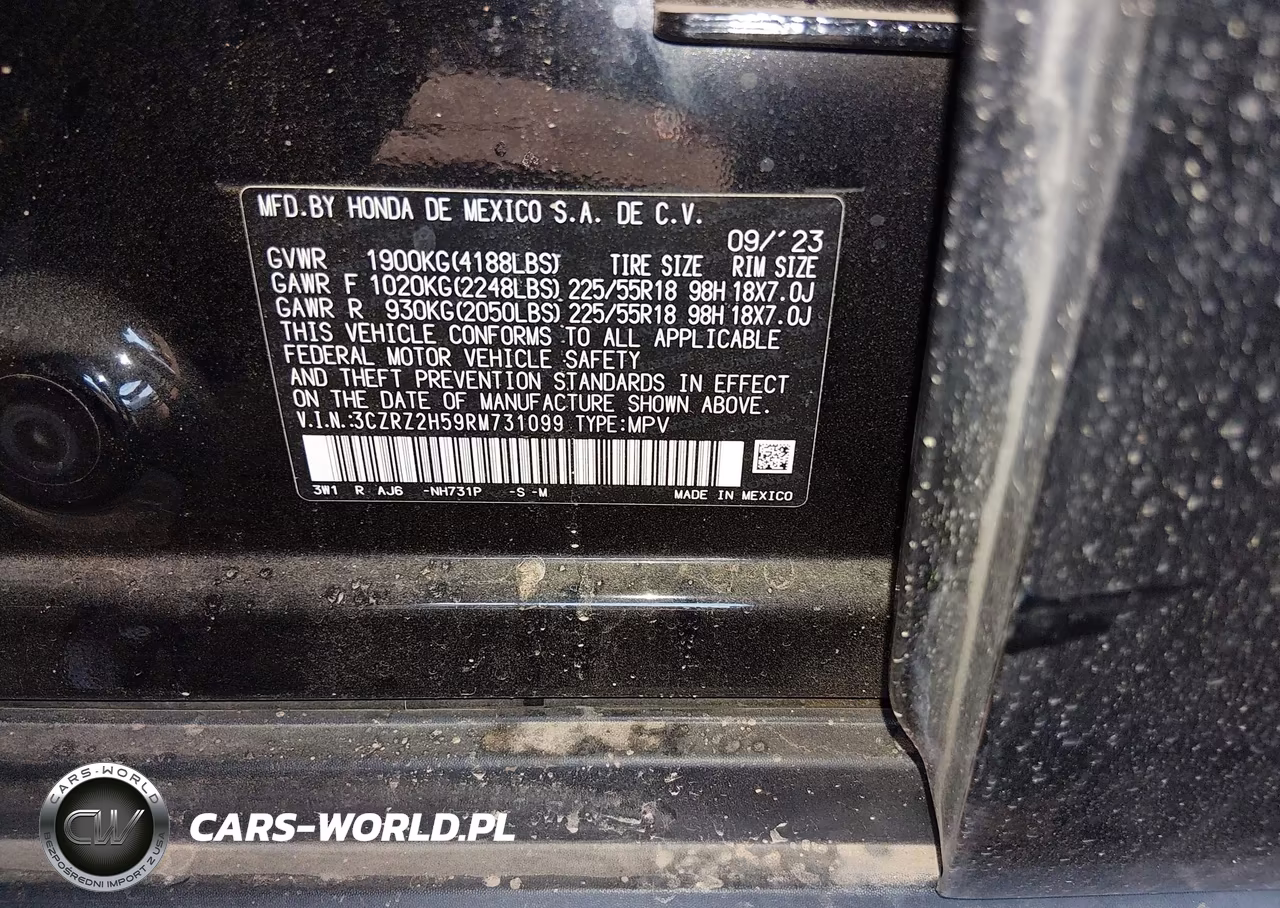 2024 Honda Hr-V Awd Sport-Awd Sport W-O Bsi VIN:3CZRZ2H59RM731099 - 9