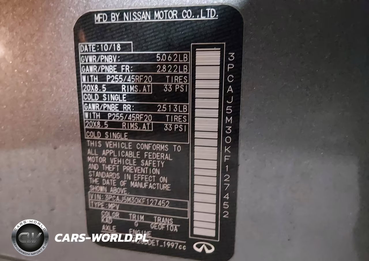 2019 Infiniti Qx50 Essential VIN:3PCAJ5M30KF127452 - 9