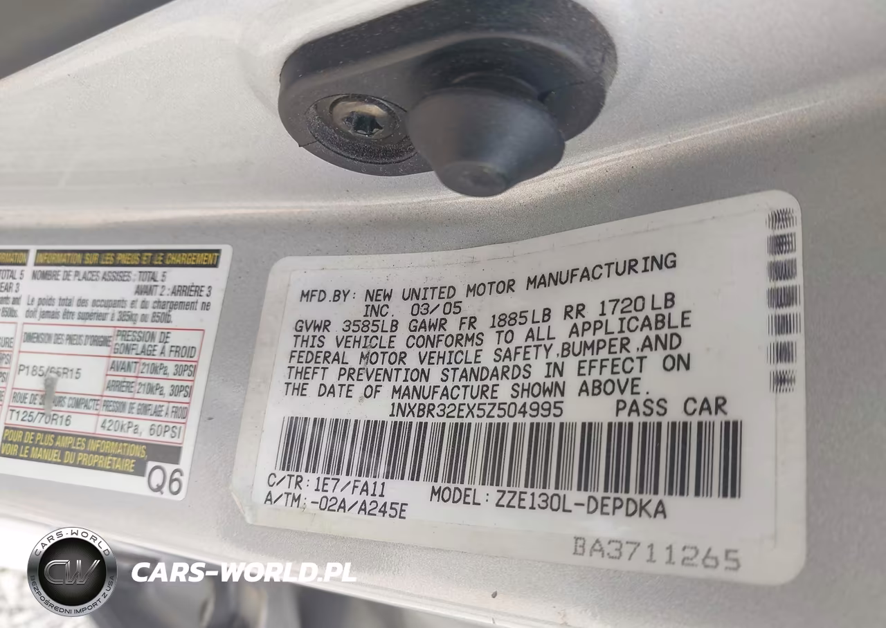 2005 Toyota Corolla Ce VIN:1NXBR32EX5Z504995 - 9